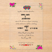 Farbenfrohe Herzen Akronylic Hochzeitseinladung Acryleinladungen (Vorderseite)