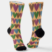 Farbenfrohe Herzen Art Muster Crazy Socks Socken (Gewinkelt)
