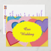 Farbenfrohe Herzen auf maßgeschneiderte Einladunge Einladung (Vorne/Hinten)
