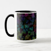 Farbenfrohe Herzen auf schwarz Tasse (Links)
