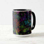 Farbenfrohe Herzen auf schwarz Tasse (VorderseiteRechts)