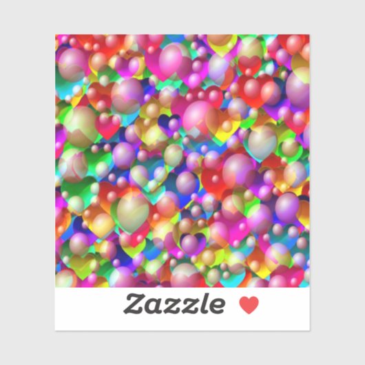 Farbenfrohe Herzen Aufkleber (Blatt)