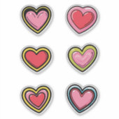 Farbenfrohe Herzen Aufkleber (Vorderseite)