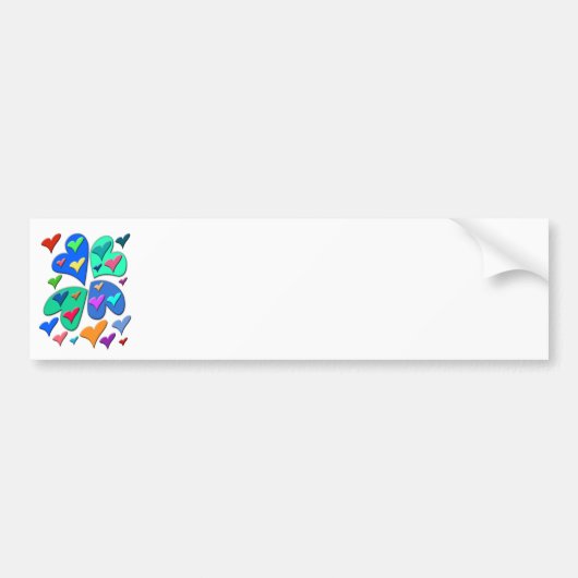 Farbenfrohe Herzen Autoaufkleber (Vorne)