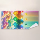 Farbenfrohe Herzen Badehandtuch (Badehandtuch)