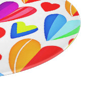 Farbenfrohe Herzen Bliss: Stilvolles Muster Schneidebrett (Ecke)