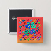 Farbenfrohe Herzen Button (Vorne & Hinten)