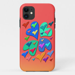 Farbenfrohe Herzen iPhone 11 Hülle