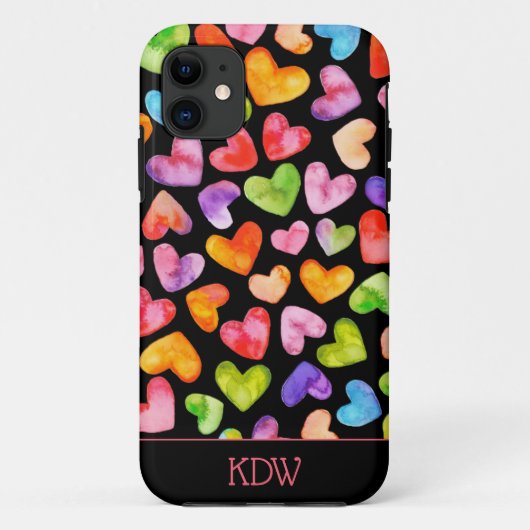 Farbenfrohe Herzen Case-Mate iPhone Hülle (Rückseite)