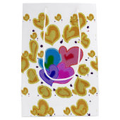 Farbenfrohe Herzen Design Valentinstag Mittlere Geschenktüte (Rückseite)