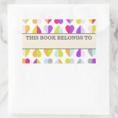 Farbenfrohe Herzen Dieses Buch gehört zum Aufklebe Rechteckiger Aufkleber (Tasche)