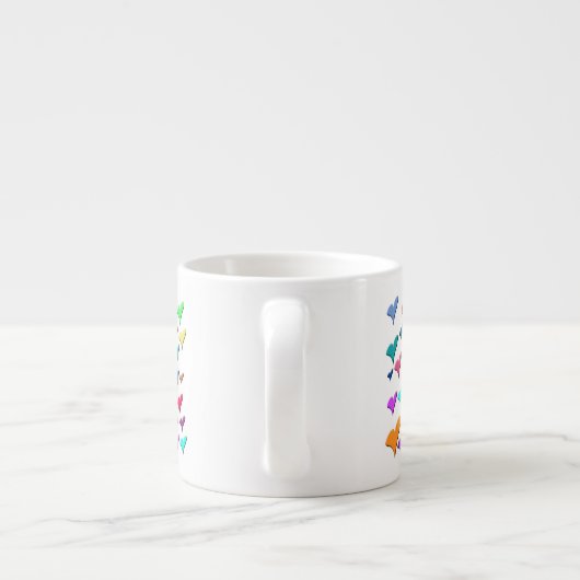 Farbenfrohe Herzen Espressotasse (Rückseite)