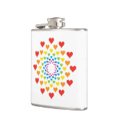 Farbenfrohe Herzen Flachmann (Links)