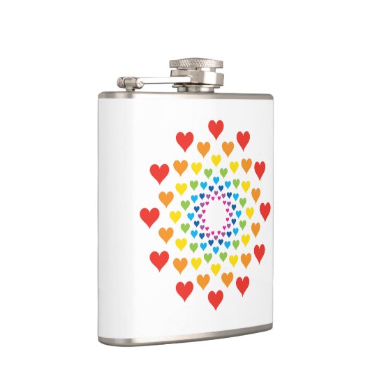 Farbenfrohe Herzen Flachmann (Rechts)