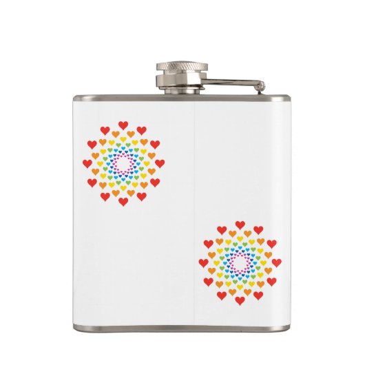 Farbenfrohe Herzen Flachmann (Rückseite)