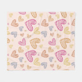 Farbenfrohe Herzen Fleecedecke (Vorderseite (Horizontal))