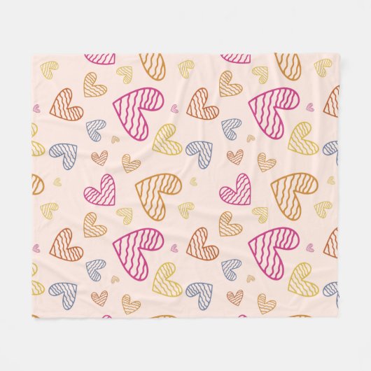 Farbenfrohe Herzen Fleecedecke (Vorderseite (Horizontal))