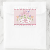 Farbenfrohe Herzen florale Valentine Quadratischer Aufkleber (Tasche)