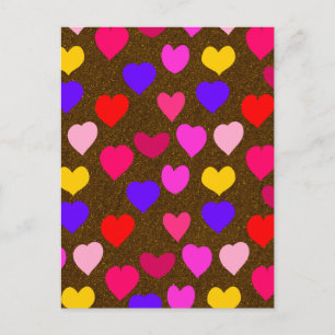 Farbenfrohe Herzen für Valentine Feiertagspostkarte
