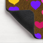 Farbenfrohe Herzen für Valentine Mousepad (Ecke)