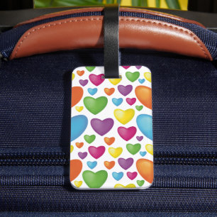 Farbenfrohe Herzen Gepäckanhänger