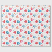 Farbenfrohe Herzen Geschenkpapier (Flach)