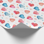 Farbenfrohe Herzen Geschenkpapier (Ecke)