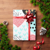 Farbenfrohe Herzen Geschenkpapier