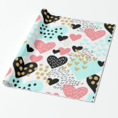 Farbenfrohe Herzen Geschenkpapier (Ungerollt)