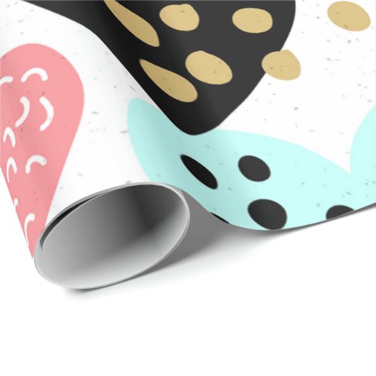 Farbenfrohe Herzen Geschenkpapier (Rolleneckpunkt)