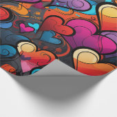 Farbenfrohe Herzen Geschenkpapier (Ecke)