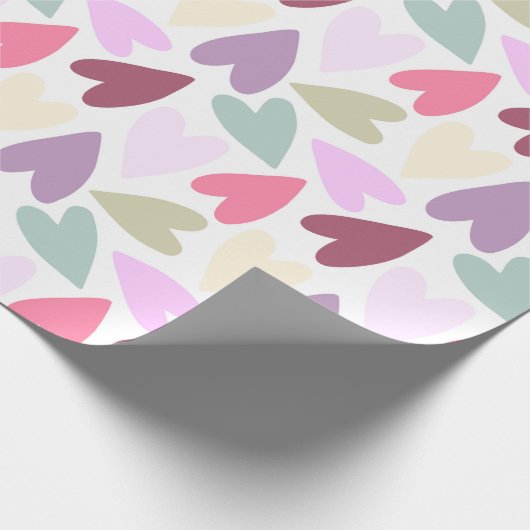 Farbenfrohe Herzen Geschenkpapier (Ecke)
