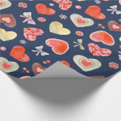 Farbenfrohe Herzen Geschenkpapier (Ecke)