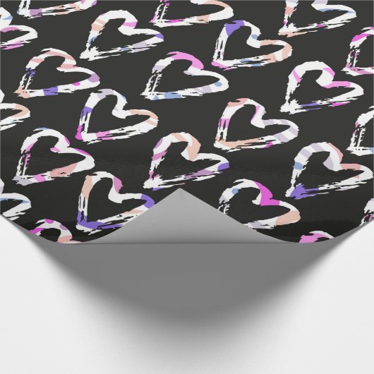 Farbenfrohe Herzen Geschenkpapier (Ecke)