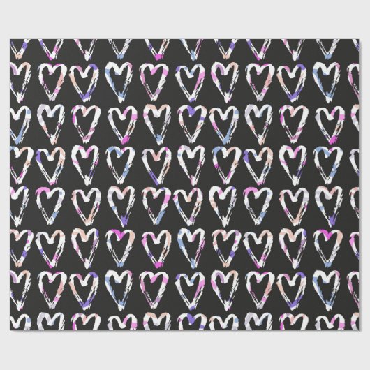Farbenfrohe Herzen Geschenkpapier (Flach)