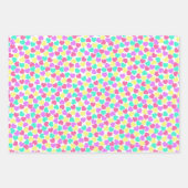 Farbenfrohe Herzen Geschenkpapier Set (Vorderseite)