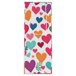 Farbenfrohe Herzen Geschenktüte Für Weinflaschen