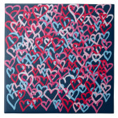 Farbenfrohe Herzen - Graffiti-Stil Fliese (Vorderseite)