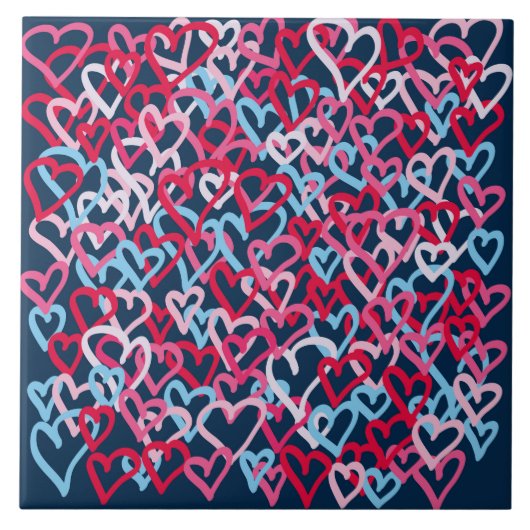 Farbenfrohe Herzen - Graffiti-Stil Fliese (Vorderseite)