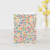 Farbenfrohe Herzen, Grußkarte, herzliche Wünsche Karte (Gelbe Blume)