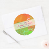 Farbenfrohe Herzen, hausgemachte Küche Backwaren Runder Aufkleber (Umschlag)