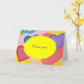 Farbenfrohe Herzen Heiraten Sie mir Karte (Gelbe Blume)