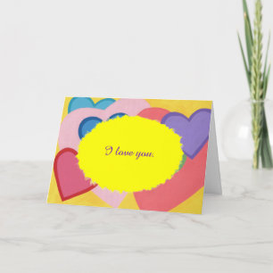 Farbenfrohe Herzen Heiraten Sie mir Karte