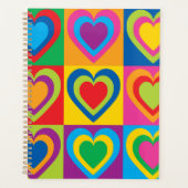 Farbenfrohe Herzen Hübsch Planer (Vorderseite)