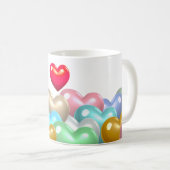 Farbenfrohe Herzen Kaffeetasse (VorderseiteRechts)