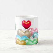 Farbenfrohe Herzen Kaffeetasse (Mittel)