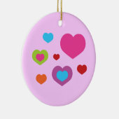 Farbenfrohe Herzen Keramik Ornament (Rechts)