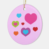 Farbenfrohe Herzen Keramik Ornament (Links)