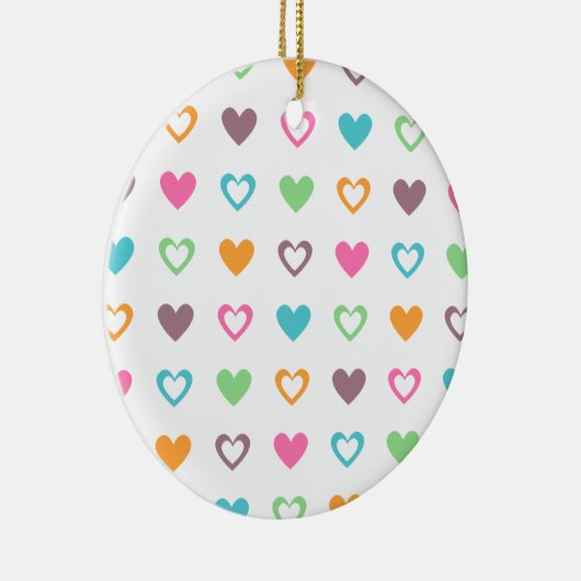 farbenfrohe Herzen Keramikornament (Rechts)