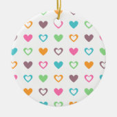 farbenfrohe Herzen Keramikornament (Vorne)